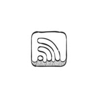 Hand drawn sketch icon rss feed cup vector