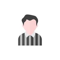 Referee avatar icon in flat color style. Sport football soccer competition game match judge vector