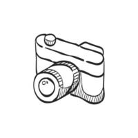 Hand drawn sketch icon camera vector