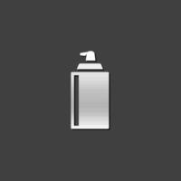 Liquid spray icon in metallic grey color style. Paint disinfectant lubricant vector