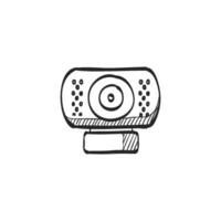 Hand drawn sketch icon webcam vector