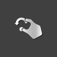 Finger gesture icon in metallic grey color style.Gadget touch pad smart phone laptop vector