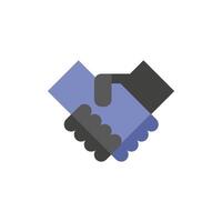 Handshake icon in flat color style. Business people agreement vector