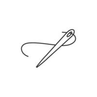 Needle icon in thin outline style vector