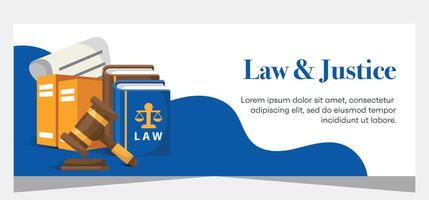 Horizontal law firm banner template design. Premium banner template vector