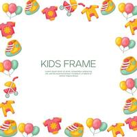 Baby frame and accessories background design vector