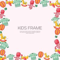 Baby frame and accessories background design vector