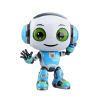 AI generated Cute robot police with isolated transparant background png