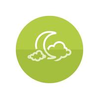 Weather overcast cloudy icon in flat color circle style. Nature forecast night cloudy cold vector