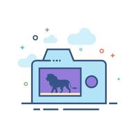 Camera icon flat color style vector illustration