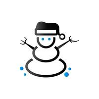 monigote de nieve icono en dúo tono color. nieve invierno diciembre vector