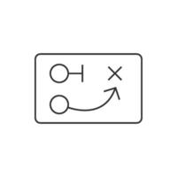 Chalkboard with arrow doodle icon in thin outline style vector