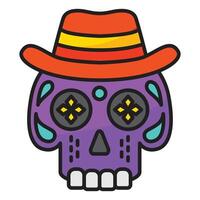 cráneo icono con concepto día de muerte. vector diseño