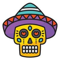 cráneo icono con concepto día de muerte. vector diseño