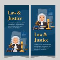 Flat design law firm vertical banner template. Premium banner template vector