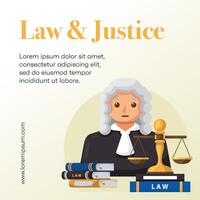 Law firm social media post design or law and justice template design vector