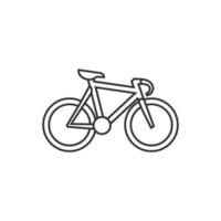 Track bike icon in thin outline style vector