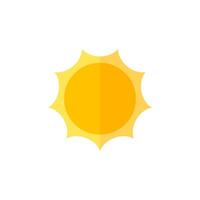 Weather forecast partly sunny icon in flat color style. vector