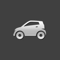 Car icon in metallic grey color style. Mini small city vehicle vector