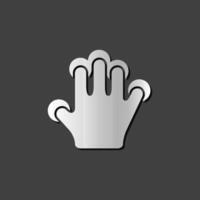 Finger gesture icon in metallic grey color style.Gadget touch pad smart phone laptop vector