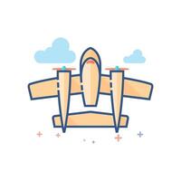 Clásico avión icono plano color estilo vector ilustración