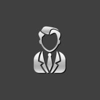 Businessman icon in metallic grey color style. Business office finance vector