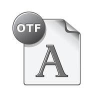 Open type file format icon in color. Computer program system font vector