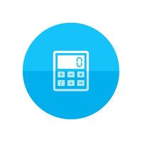 Calculator icon in flat color circle style. Calculate electronic finance money vector