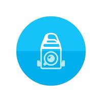 Camera icon in flat color circle style. Vintage retro photography photo mechanical analog film shooting medium format vector