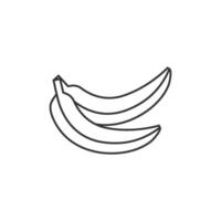 Banana icon in thin outline style vector