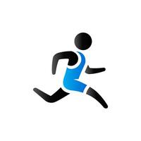 corriendo atleta icono en dúo tono color. maratón triatlón deporte vector