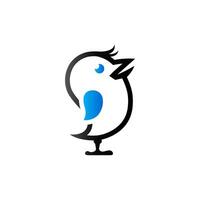 pájaro icono en dúo tono color. social medios de comunicación redes vector