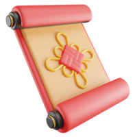 3D Illustration of Chinese Scrolls png