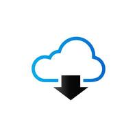 Cloud icon with arrows in duo tone color. Computing data storage vector