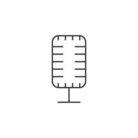 Microphone icon in thin outline style vector