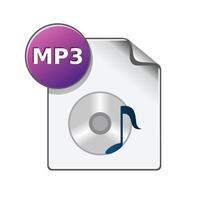 Audio file icon in color. Computer data music vector