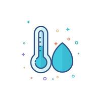 Thermometer icon flat color style vector illustration