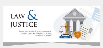 Horizontal law firm banner template design. Premium banner template vector