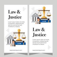 Flat design law firm vertical banner template. Premium banner template vector