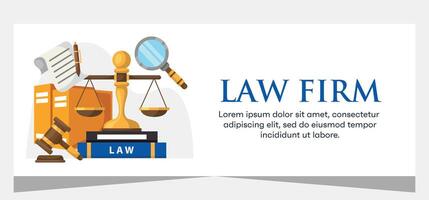 Horizontal law firm banner template design. Premium banner template vector