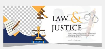 Horizontal law firm banner template design. Premium banner template vector