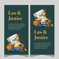 Law and justice template banner vertical. Premium banner template vector