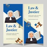 Vertical law firm banner design. Premium banner template vector