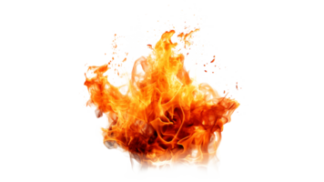 ai generado fuego fuego en transparente antecedentes. flameante fuego en transparente antecedentes en png