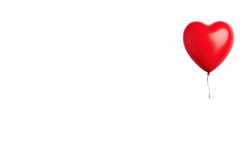 AI generated Red heart balloon. Flying air balloon on transparent background. Valentines day. png