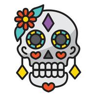 cráneo icono con concepto día de muerte. vector diseño