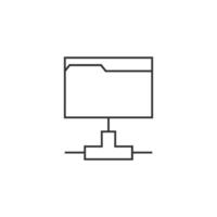 Shared folder icon in thin outline style vector