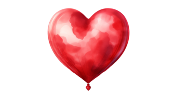 AI generated Heart balloon in watercolor style. Balloon in heart shape in watercolor style. Transparent background png