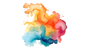 AI generated Watercolor stain illustration on transparent background. Stain in watercolor style in png