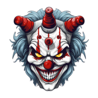 AI generated spooky clown art illustrations for stickers, tshirt design, poster etc png